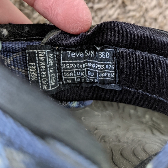 Teva Thick Strap Sandals with Blue Floral Pattern - Picture 11 of 11